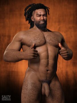 1boy 1human 3d 3d_(artwork) 3d_model african african_male black_hair brown_hair dark-skinned_male dark_skin flaccid flaccid_penis foreskin hairy hairy_male long_hair lucas_bishop male male_focus male_only marvel marvel_comics masculine_male melanin muscles muscular muscular_male naked naked_male nude nude_male penis pubes pubic_hair saltyrenders solo solo_focus solo_male superhero uncircumcised uncircumcised_penis uncut x-men
