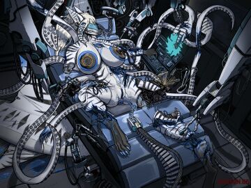 anthro ashton.66 back_tentacles big_breasts blue_blood blue_electricity bodily_fluids breasts buzzsaw cephalopod cleopatra_la_jauge coleoid colored_blood ct'hussian cybernetic_arm cybernetic_leg cybernetic_limb cybernetics cyborg detailed_background digital_media_(artwork) ear_piercing electricity electricity_manipulation electricity_symbol elemental_manipulation facial_piercing female fish furgonomics furry-specific_piercing gauged_ear genitals gore gore_focus guts hair hi_res hybrid industrial_piercing intestines machine marine mollusk muscles nipple_fetish nipple_play nose_piercing nude organs piercing pubic_tattoo pussy pussy_fins pussy_tongue repair_shop repairing rocket shark solo stripes suction_cup synthetic_muscles tail tattoo tentacle tentacle_buzzsaw thei'mare unusual_blood unusual_bodily_fluids visor