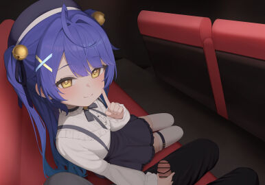 1boy ahoge amamiya_kokoro amamiya_kokoro_(1st_costume) bar_censor bell beret black_bow black_bowtie black_hat black_skirt blue_hair bow bowtie censored female frilled_shirt frilled_skirt frills hair_bell hair_ornament handjob hat highres index_finger_raised jingle_bell long_hair long_sleeves looking_at_viewer male miniskirt movie_theater nijisanji paid_reward_available penis penis_out pov public public_indecency seductive_smile shirt sitting skirt smile stealth_handjob stealth_sex straight suspender_skirt suspenders theater_seating thigh_strap thighhighs two_side_up very_long_hair virtual_youtuber white_shirt white_thighhighs x_hair_ornament yellow_eyes yukamikayu