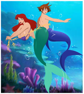 1boy 1girls ariel_(the_little_mermaid) ass big_ass big_breasts big_butt blush breasts bubble_ass bubble_butt crossover crossover_pairing crossover_shipping deviantart disney disney_princess dominant_female female flustered_male ghostlessm grinding huge_ass huge_breasts kingdom_hearts large_ass large_breasts male merfolk mermaid mermaid_girl mermaid_tail merman milf red_hair reroll222 seductive sex sora_(kingdom_hearts) spiky_hair surprised_expression the_little_mermaid_(1989_film) thick_mermaid_hips underwater walt_disney wide_hips