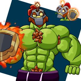 bara character_request chest chest_hair chest_tuft green_body green_skin helmet male male_only plants_vs_zombies plants_vs_zombies_2:_it's_about_time pvz23074 pvz_2 salndz_72 tagme yaoi