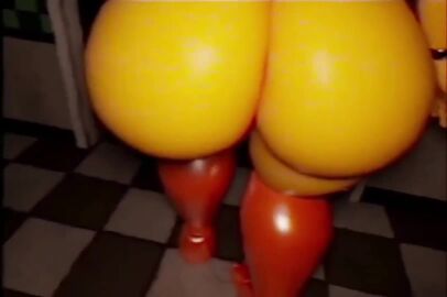 1girls 3d 3d_animation alphasoup animated animatronic animatronic_female big_ass big_butt dark_room female female_only five_nights_at_freddy's five_nights_at_freddy's_2 huge_ass huge_butt solo solo_female standing tail toy_chica_(fnaf) video yellow_skin