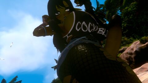 1futa 3d ass big_ass big_breasts black_hair breasts from_below futanari goblin green_skin huge_cock intersex jewelry looking_at_viewer looking_down penis piercing shortstack sidelocks sloppydragons solo vrchat wide_hips