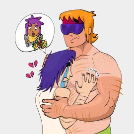 brawl_stars buster_(brawl_stars) crying fang_(brawl_stars) female humor sad shelly_(brawl_stars)