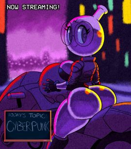 1girls ass ass_focus breasts female glass glasses helmet millie_(tansau) motorcycle picarto.tv tansau tansau's_lab_stream thick_thighs