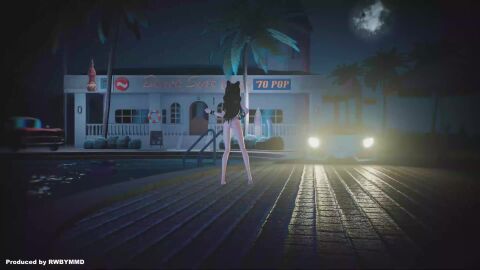 1boy 1girls abf_mmd animated bikini black_hair black_hair_female blake_belladonna bow cowgirl_position dancing doggy_style female_on_top footjob handjob long_hair long_hair_female music night nude_female nude_male penetration reverse_cowgirl_position rwby sex sex_from_behind sound standing standing_sex tagme video yellow_eyes