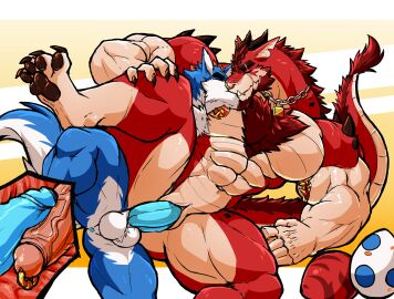 2024 abs absurd_res anthro canid canine daikitei dragon drixel_(drixelbork) duo egg foreskin genital_piercing genitals hi_res humanoid_genitalia humanoid_penis kissing male male/male mammal muscular muscular_anthro muscular_male mythological_creature mythological_scalie mythology nipple_piercing nipples pecs penetration penile penile_penetration penis penis_in_slit penis_piercing piercing prince_albert_piercing ren_(daikitei) scalie slit_penetration slit_play uncircumcised vein veiny_penis