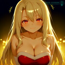 1girls 2025 adult adult_woman aegis_elysium ai-generated ai_art ai_generated alternate_breast_size big_breasts blushing_at_viewer blushing_female breasts christmas cleavage close-up clothed clothed_female cute fate/stay_night fate_(series) female_focus hair_ornament headpiece hi_res high_quality high_res high_resolution huge_breasts illyasviel_von_einzbern large_breasts light long_hair nervous night night_sky older older_female pov red_eyes santa_costume seductive_look shy solo solo_focus thick_breasts upper_body very_long_hair watermark white_hair