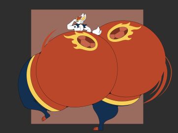 1boy anthro ass ass_bigger_than_body ass_bigger_than_head ass_bigger_than_torso big_ass bubble_ass bubble_butt cinderace colossal_ass enormous_ass femboy flexing_bicep furry gigantic_ass huge_ass hyper_ass large_ass looking_back male male_focus male_only massive_ass muffyhecc pokemon pokemon_(species) thick_thighs thunder_thighs wide_hips wobble wobbling_ass