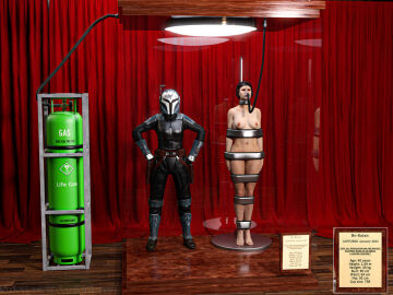 3d bo-katan_kryze bound bound_arms bound_legs cirilover1 completely_nude female mannequin nude nude_female star_wars