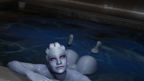 3d bath bathing big_ass blender bubble_butt female laying_down liara_t'soni mass_effect naked scales sci-fi science_fiction solo waiting wet