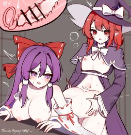 1futa 1girls absurdres bar_censor blush breasts breasts_out censored commentary_request cross_section detached_sleeves dress earrings female flat_chest futa_on_female futanari hair_ribbon hair_tubes hakurei_reimu hakurei_reimu_(pc-98) hand_on_another's_waist hat hat_ribbon heart highres intersex jewelry kirisame_marisa kirisame_marisa_(pc-98) large_breasts long_hair long_sleeves marisa_kirisame motion_blur motion_lines multiple_females multiple_girls navel nipples open_mouth ovum penis pointy_ears purple_dress purple_eyes purple_hair pussy red_eyes red_hair red_ribbon reimu_hakurei ribbon sex sex_from_behind shen_bi_ren_(user_rjgy2824) short_hair touhou touhou_(pc-98) vaginal_penetration white_ribbon wide_sleeves witch_hat