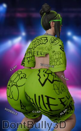 1girls 3d 3d_(artwork) alternate_ass_size alternate_breast_size alternate_version_available ass billie_eilish billie_eilish_(fortnite) black_hair blender blender_(artwork) blender_(software) breasts celebrity clothed_twerking crop_top dont_bully_(artist) female green_clothing hair_dye huge_ass huge_breasts huge_butt light-skinned_female light_skin oversized_breasts pinup pinup_pose real_person sunglasses sunglasses_on_face twerk twerking voluptuous voluptuous_body voluptuous_female voluptuous_teenager