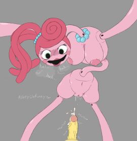 averyunfunny big_breasts bodily_fluids breasts crazy_eyes cumshot female mommy_long_legs pink_hair pink_skin pinned_down poppy_playtime pussy pussy_juice straight visible_breath yellow_skin