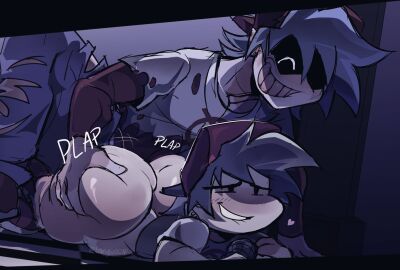 2boys ass big_ass big_butt blue_hair blush blush_lines bottomless boyfriend_(friday_night_funkin) fat_ass fat_butt femboy friday_night_funkin friday_night_funkin_mod fully_clothed hat heart hit_single_(fnf_mod) huge_ass huge_butt male male_only microphone penis penis_in_ass sabobonds selfcest sex silly_billy text thick_ass thick_butt yaoi yourself_(divide)