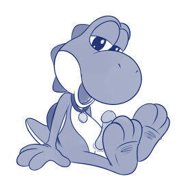 balls cock collar cpctail dick dinosaur male mario_(series) nintendo paws penis solo yoshi