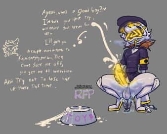 anal_vore clothed cum cum_in_bowl dialogue hypnosis living_dildo male male_focus male_only male_penetrated male_pred murder_drones n_(murder_drones) reflectingpool slave solo_male tessa_elliot uzi_(murder_drones) vore