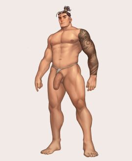 balls bara big_penis ibarra_bara male male_nipples male_only male_pubic_hair muscular muscular_male nipples nude penis pubic_hair tattoo yaoi