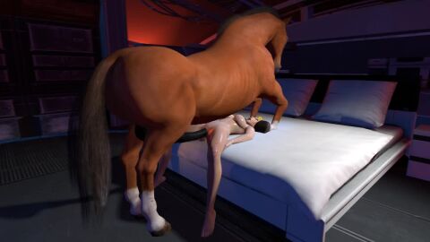 3d, animated, beastiality, bed, bed sheet, equine, feral on female, horse, ...
