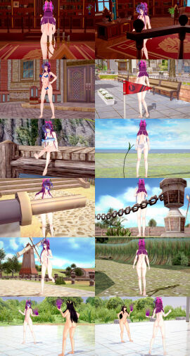 2girls 3d ass barefoot beach bedroom breasts bridge butterfly casual casual_nudity censored_nipples completely_nude convenient_censoring crossover exhibitionism exhibitionist feet female female_only fence fire_emblem fire_emblem_awakening fire_emblem_engage fish flag flag_(object) human indoor_nudity indoors ivy_(fire_emblem) koikatsu lake long_hair navel nintendo nipples nude nude_beach nude_female nudist nudist_beach outdoors pale_skin public public_nudity purple_hair pussy retropunch toes