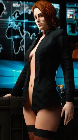 3d breasts female hbnoob hitman open_shirt opened_shirt penelope_graves pinup smile source_filmmaker thong