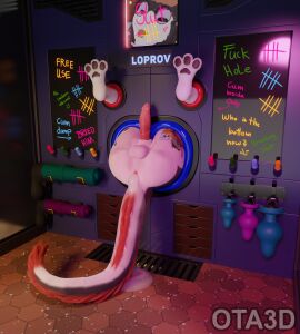 3d after_anal after_sex animal_humanoid anthro anus ass balls bodily_fluids bondage cum cum_drip cum_expulsion cum_from_ass cum_in_ass cum_inside cum_pool degradation digital_media_(artwork) dildo dragon dragon_humanoid drain dripping dungeonfox english_text erection feet fur gaping gaping_anus genital_fluids genitals hi_res humanoid leaking_cum leg_tattoo loprov male male_anthro mythological_creature mythological_scalie mythology nameplate nardoragon pawpads penis photo public public_use restrained restraints scalie sex_toy solo submissive tail tally_marks tattoo text through_wall toes vents western_tally_marks