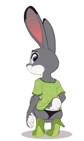 ass ass_focus back_view black_panties bunny heels judy_hopps panties sexy_pose siroc thong zootopia