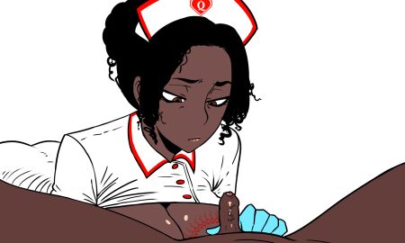 bb_cat_(artist) breasts dark-skinned_female dark-skinned_femboy dark-skinned_male dark_skin female gloves large_breasts latex_gloves looking_at_penis male nurse nurse_cap nurse_uniform partial_male penis penis_inspection penis_inspection_day queen_of_hearts queen_of_hearts_symbol queen_of_hearts_tattoo small_penis small_penis_humiliation