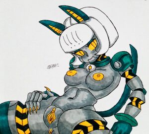 1girls big_breasts breasts female nipples robo-fortune robot robot_girl skullgirls spread_legs thick_thighs video_games xtess22