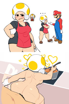 1boy 1girls ambiguous_penetration angry apron ass ass_crack ass_press big_breasts black_eyes bouncing_ass breasts bubble_ass bubble_butt butt_crack chubby clothing contact_lens cooking crossed_arms female female/male female_focus from_behind gilf gloves heart highres huge_breasts human large_breasts light-skinned_female light-skinned_male light_skin lips lipstick looking_at_viewer lovetopullmicke male male/female male_pov mario mario_(series) mature_female naked nintendo no_nose nude older_female pale-skinned_female pale-skinned_male pale_skin paper_mario paper_mario:_the_thousand-year_door penis pubic_hair pussy sex sex_from_behind shorter_female sideboob soup spread_legs standing_sex straight taller_male thick thick_thighs thighs third-party_edit tsundere vagina vaginal_penetration white_hair wide_hips zess_t.