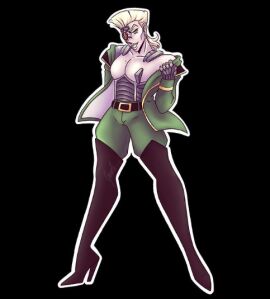 1adult 2019 adult_only battle_tendency blonde_hair blue_eyes digital_art eros_amor_sinclair eros_amor_sinclair_(artist) human_artist jojo's_bizarre_adventure leather_boots male muscular muscular_male no_ai open_clothes open_shirt rudolph_von_stroheim smiling smiling_at_viewer solo solo_focus solo_male