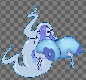 1girls 2024 2d 2d_(artwork) areola big_areola big_breasts big_nipples black_sclera blue_areola blue_body blue_eyes blue_nipples boo_guy breast_hold breasts busty chains eyelashes female female_focus genitals ghost ghost_girl ghost_tail grey_body hair hair_over_eye hi_res holding_breasts huge_breasts humanoid large_breasts long_hair looking_at_viewer mario_(series) mario_and_luigi_(series) mask navel nintendo nipples one_eye_obstructed pattern_background purple_areola purple_hair purple_nipples pussy shy_gal simple_background solo solo_focus spirit submarichamomi2 thick_thighs wide_hips
