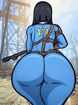 1girls 2024 2d 2d_(artwork) artist_name ass ass_focus bethesda_softworks big_ass big_butt biggy_deez black_hair bodysuit bottom_heavy clothed clothed_female curvaceous curvy curvy_body curvy_female curvy_figure fallout fat_ass female female_only fully_clothed gun holding_object holding_weapon huge_ass huge_butt human human_only large_ass large_butt leather_armor light-skinned_female light_skin outdoors outside questionable rifle solo solo_female standing thick_thighs thighs vault_girl vault_meat vault_suit voluptuous voluptuous_female walking weapon