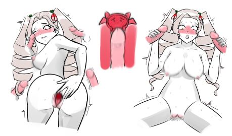 1girls belly_button blush breasts climax condom condom_accessories condom_hair_ornament condom_on_head erect_penis female fully_nude gangbang grey_hair handjob heterochromia holding_penis internal_view kensou!! liliana_vampaia lumky_fie male multiple_penises naked_female nipples one_eye_closed penis penis_on_face penis_on_hair pussy red_eyes sweating tagme twin_drills twitch_lines vaginal_penetration virtual_youtuber vogi_(vtuber_company) womb x-ray yellow_eyes