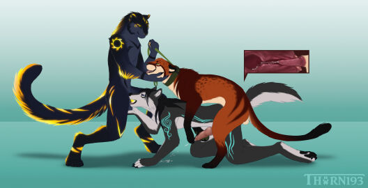 all_fours anal anal_sex anatomically_correct anatomically_correct_genitalia anatomically_correct_penis animal_genitalia animal_penis anthro anthro_on_anthro anthro_on_feral anthro_penetrated anthro_penetrating anthro_penetrating_anthro ass balls balls_grab bedroom_eyes blue_body blue_fur bodily_fluids canid canine canine_genitalia canine_penis canis cheetah claws collar cum cum_in_ass cum_in_mouth cum_inside cum_while_penetrated digital_drawing_(artwork) digital_media_(artwork) digitigrade erection etis fangs felid feline feline_genitalia feline_penis fellatio feral feral_penetrating feral_penetrating_anthro from_behind_position fur genital_fluids genitals grey_body grey_fur group group_sex handjob head_grab hi_res humping internal knot leash leash_pull looking_pleasured male male/male male_penetrated male_penetrating male_penetrating_male mammal markings mounting narrowed_eyes nude oral oral_penetration orange_body orange_fur orgasm_face pantherine pawpads paws penetration penile penile_penetration penile_spines penis penis_in_ass penis_in_mouth seductive sex sheath signature simple_background smile snow_(matthewdragonblaze) snow_leopard spitroast standing standing_sex tail teeth thorn193 threesome tongue tongue_out trio wolf zoophilia