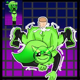 anal black_eyes boots breasts cum cum_inside dexxa female fire_in_the_hole geometry_dash green_hair headphones meme normal_(geometry_dash) reference_image sex smile