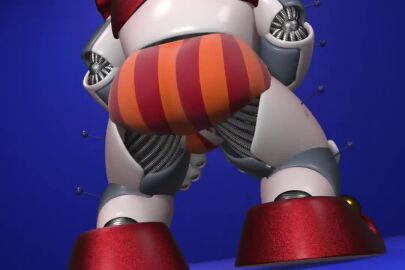 1girls accurate_art_style animatronic ass ass_bounce big_ass bouncing_ass circus_baby circus_baby_(fnaf) five_nights_at_freddy's five_nights_at_freddy's:_sister_location invasive_skelly panties robot robot_girl robot_humanoid solo solo_female striped_panties tagme video