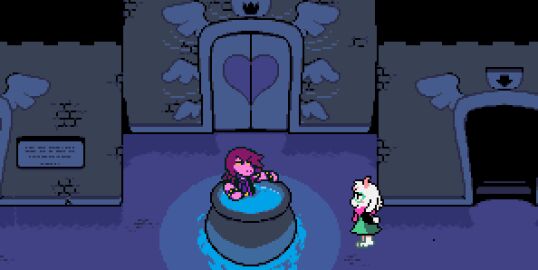 accurate_art_style animated belly belly_bulge belly_button bulge deltarune digestion oral oral_vore pixel_art ralsei soft_vore squirming susie_(deltarune) thegreatanda2 third-party_edit unwilling vore