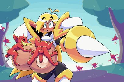 ahe_gao animated blonde_hair booby_quest breast_grab breasts breasts_bigger_than_head commander_vanilla_(drshanks24) creepy_smile dark_skin drshanks24 gangbang imp knight large_breasts male monster multiple_boys multiple_males nipple_penetration