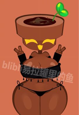 1girls anthro anthrofied ass breasts female flora_fauna flower-pot_(pvz) ks_xf plant plant_girl plant_humanoid plantie plants_vs._zombies plants_vs_zombies popcap_games pussy 易拉罐里的鱼