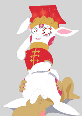 absurd_res anthro balls balls_suck blush buckteeth clothed clothing duo eyewear flaccid foreskin genitals glasses hi_res lagomorph leporid looking_down_at_another male male/male mammal oral oral_penetration pantsless penetration penis rabbit rodent sciurid sex squirrel standing standing_over standing_sex sucking teeth tree_squirrel twee twerpishimp uncircumcised zero_iii