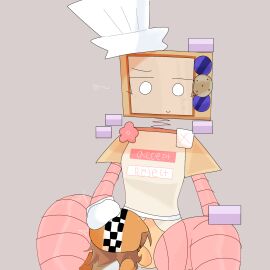 1boy 1futa 1futa1boy 1girl1boy badware_(die_of_death) blowjob brown_hair chef_hat civilian_(die_of_death) cookie cookieware_(die_of_death) die_of_death_(roblox) female futanari hotdog_(die_of_death) intersex male mittens orange_helmet oven oven_head penis roblox roblox_game robloxian robot robot_girl robot_humanoid self_upload simple_background tagme_(artist) unusual_penis