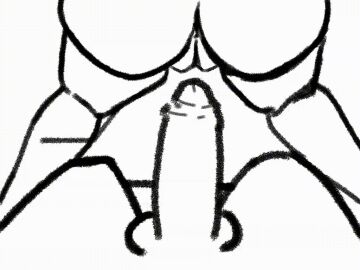 animated ass big_ass big_breasts big_penis black_and_white breasts female long_hair male penetration penis pussy vaginal_penetration video