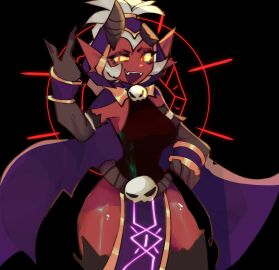 angels_vs_demons_(brawl_stars) bad_girl badgirl brawl_stars demon demon_girl demon_willow_(brawl_stars) demon_wings female horns horns_girl open_mouth red_body red_skin sfw shamy skeleton skull_head white_hair willow_(brawl_stars) yellow_eyes