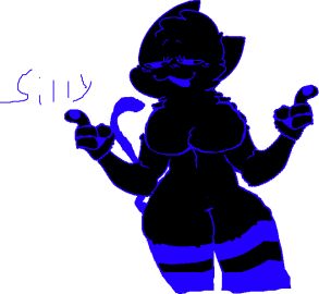 blue_body blue_eyes blue_fur blush breasts cat_ears cat_tail cute female furry own_character silly