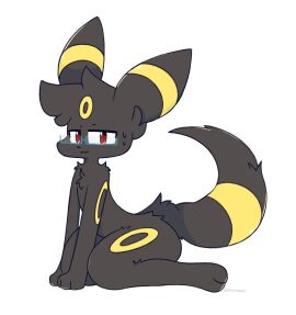 aronroong aronroong ass big_ass black_fur eeveelution femboy furry glasses male pokemon pokemon_(species) pokémon_(species) red_eyes umbreon wide_hips yellow_fur