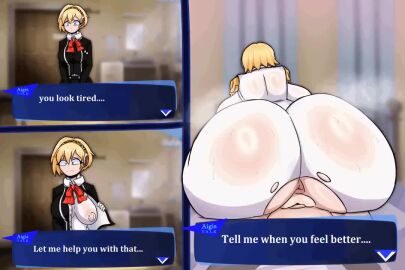 1boy 1girls aigis_(persona) animated backshots big_ass big_breasts blonde_hair blue_eyes breasts fat_ass musi_cassie notsfwbio persona persona_3 persona_3_reload sound tagme vaginal_penetration video