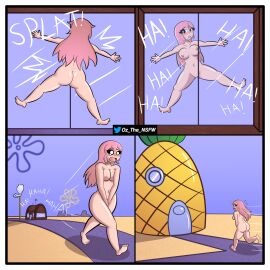 ass breasts comic covering_crotch covering_pussy embarrassed_nude_female female kawaii_dake_ja_nai_shikimori-san naked nude oz_the_freak page_2 pussy shikimori_micchon spongebob_reference spongebob_squarepants streaking tagme