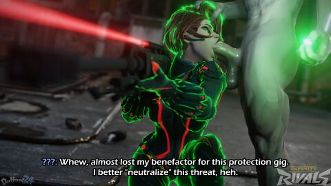 1girls 3d black_widow_(marvel) black_widow_(marvel_rivals) clothed clothed_female clothed_female_nude_male clothing dialogue dochaunt24 erection fellatio female male marvel marvel_comics marvel_rivals nude nude_male oral oral_sex penis red_hair text time_stop