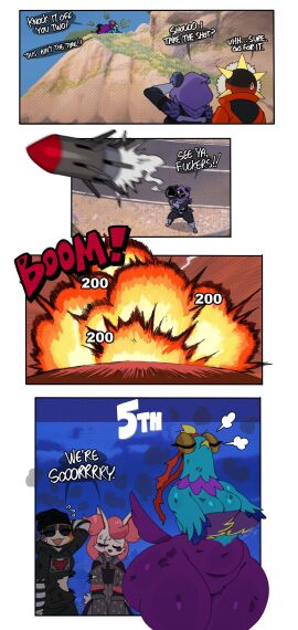 1boy 4girls ass back_view bandana beak bedroom_eyes big_ass big_butt bird_feet bird_wings birds breasts budge_(fortnite) colorful crossgender eyelashes female fortnite furry galaxy genderswap genderswap_(mtf) kimiko_(fortnite) looking_at_viewer male meow_skulls_(fortnite) pigeon raven_team_leader rocket_launcher rpg rule_63 sssonic2 sunspot_(fortnite) thick_thighs wide_hips